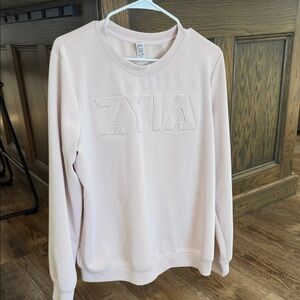 ZYIA Women's Light Pink Crew Neck Sweater